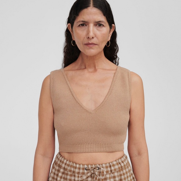 Cordera long knit top in camel - Picture 4 of 4
